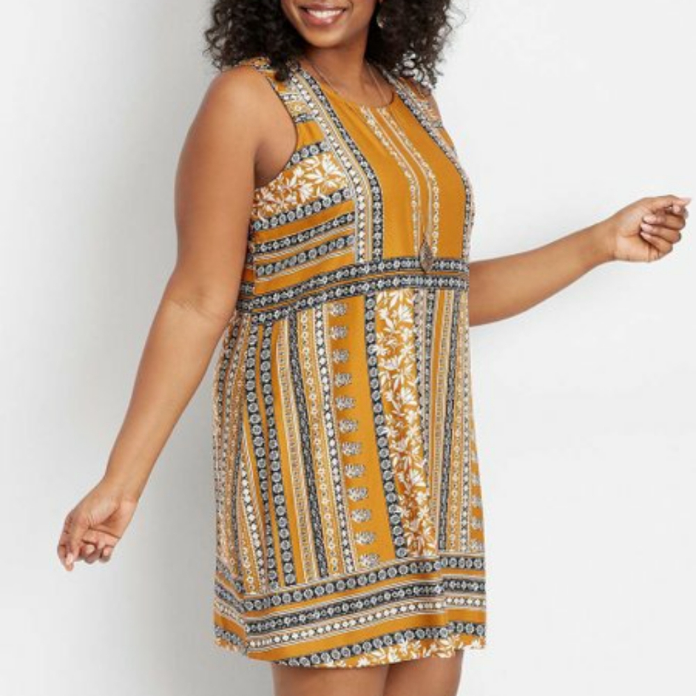 Maurices Black and Yellow Floral Dress